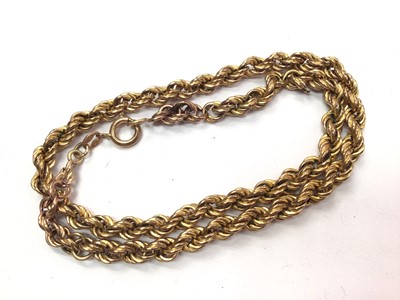 Lot 1027 - 9ct gold rope twist necklace