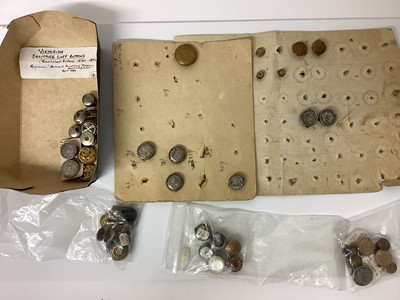 Lot 2107 - Collection of Victorian Solitaire Buttons, cuff buttons and some collar studs.  Makes include William West