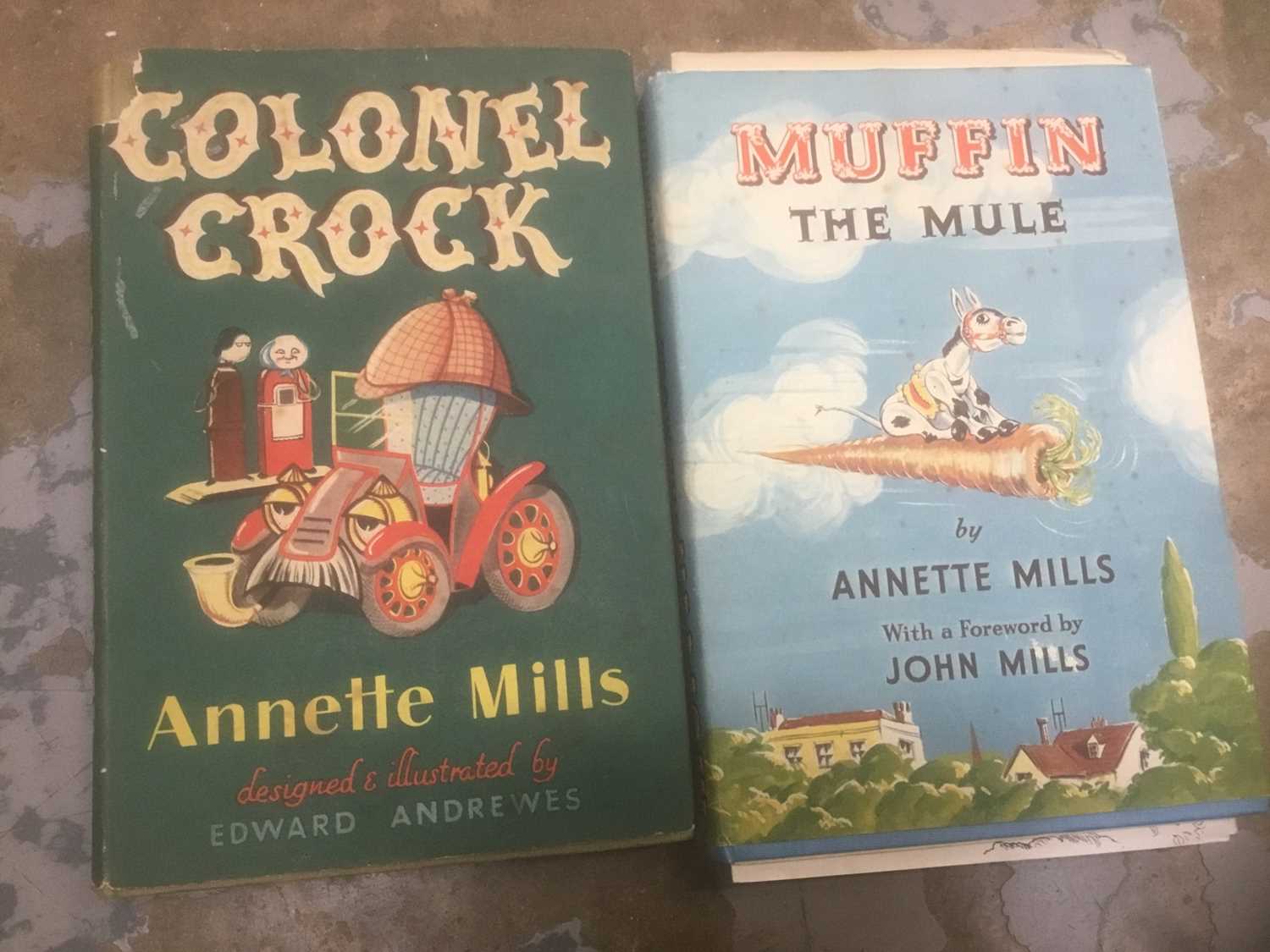 Lot 1779 - Muffin The Mule by Annette Mills 1949, signed First Edition with related ephemera and Colonel Crock by Annette Mills 1953 First Edition (2)