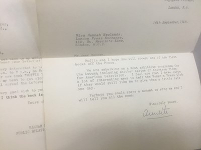 Lot 1779 - Muffin The Mule by Annette Mills 1949, signed First Edition with related ephemera and Colonel Crock by Annette Mills 1953 First Edition (2)
