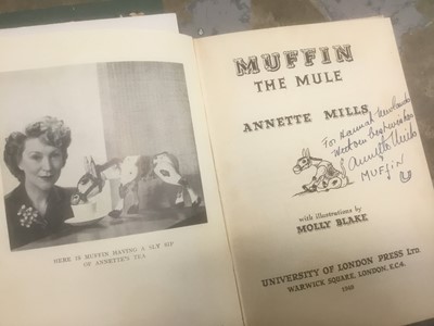 Lot 1779 - Muffin The Mule by Annette Mills 1949, signed First Edition with related ephemera and Colonel Crock by Annette Mills 1953 First Edition (2)