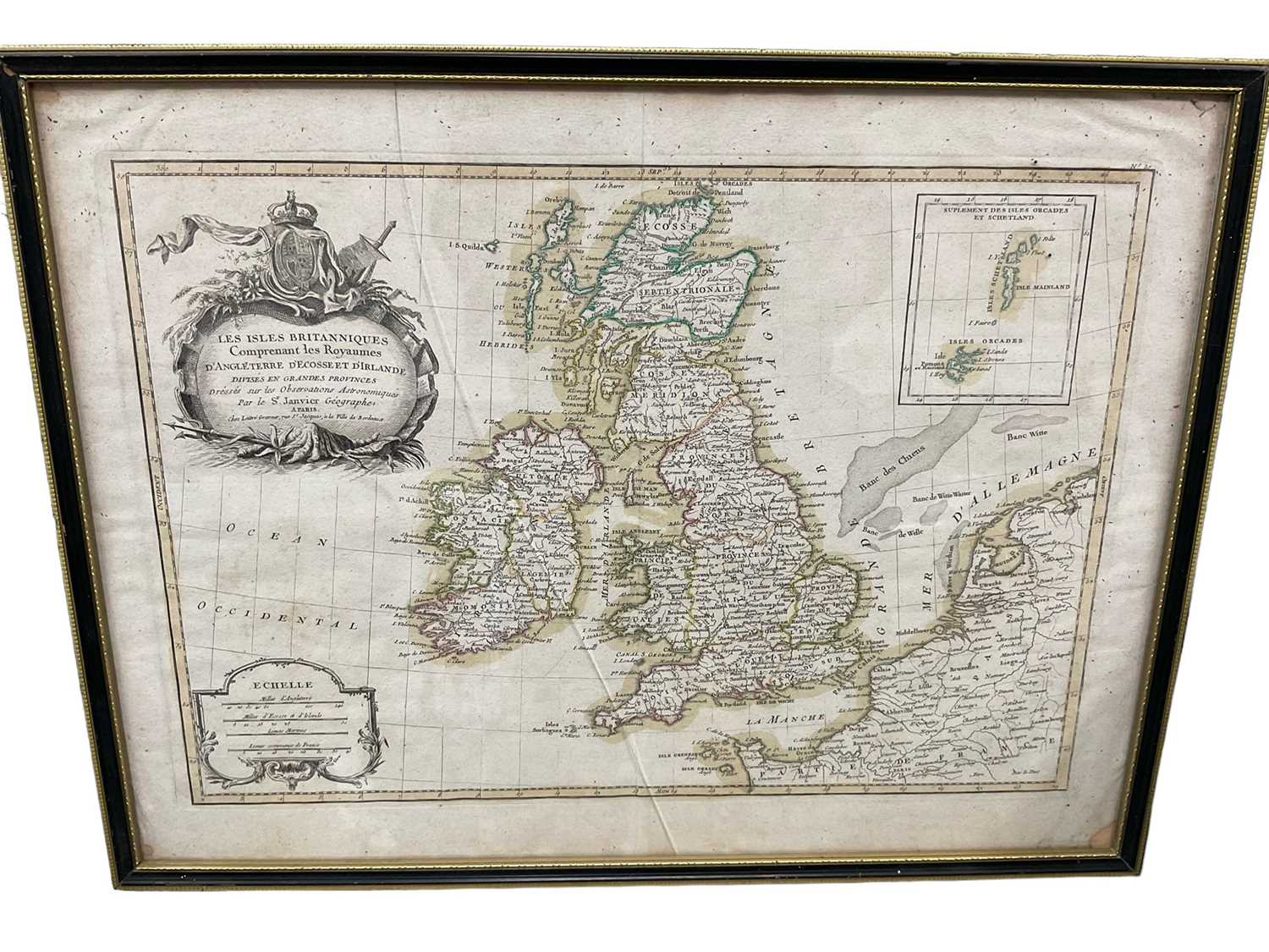 Lot 177 - 18th century French map of the British Isles by Janvier