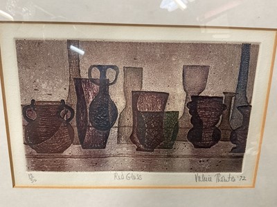 Lot 179 - Valerie Thornton etching and others