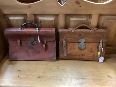 Lot 605 - Two Officers vintage leather brief cases