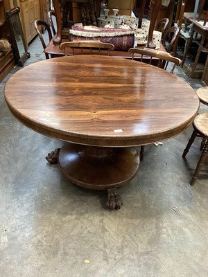 Lot 1290 - 19th century rosewood circular breakfast table