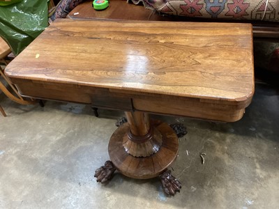 Lot 1211 - 19th century rosewood card table