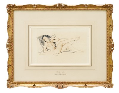 Lot 948 - *William Russell Flint (1880-1969) pastel - 'Odelisque', signed, 19cm x 31cm, in glazed gilt frame