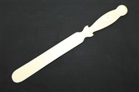 Lot 3665 - Ivory paper knife with Carsved handle