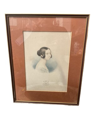 Lot 580 - Victorian coloured print of Queen Victoria