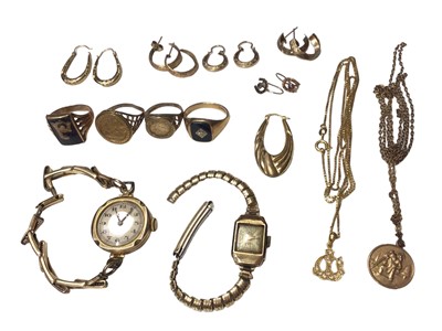 Lot 116 - Group of various gold jewellery and wristwatches