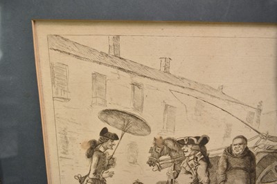 Lot 66 - Henry William Bunbury (1750-1811) etching - Englishman at Paris, 1767, published 1782, 34cm x 42cm, in glazed frame