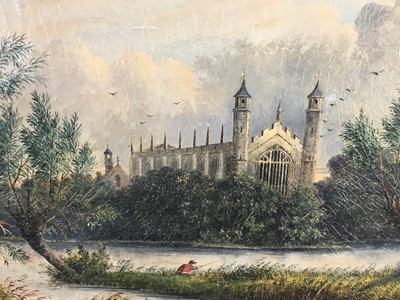 Lot 120 - 19th century English School, oil on canvas - view of Eton from the river