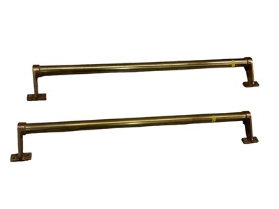 Lot 711 - Pair vintage brass door handles from The Ritz Hotel ( ideal towel rails)