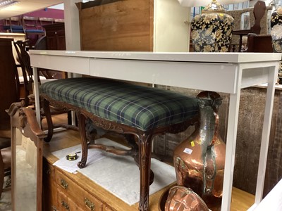 Lot 1343 - Contempory white painted narrow hall table with two drawers