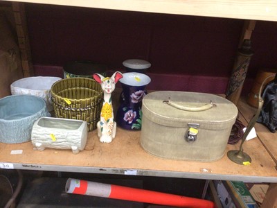 Lot 658 - Ceramics, vanity case, lamp, etc