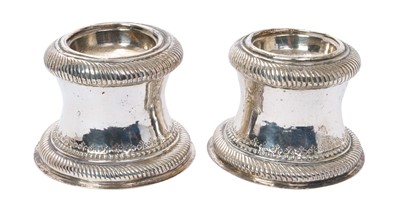 Lot 292 - Pair of Queen Anne silver trencher salts, London 1702