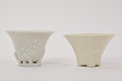 Lot 5 - Two Chinese blanc-de-chine libation cups