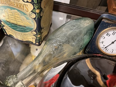 Lot 159 - Stirrup form barometers travelling clock and sundries