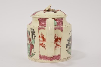 Lot 48 - 18th century creamware teapot by William Greatbatch - The prodigal son taking leave