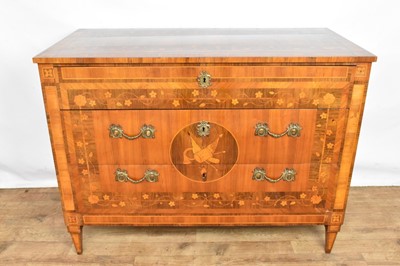 Lot 1358 - Late 18th century north Italian kingwood and marquetry inlaid commode