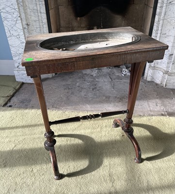 Lot 1281 - Regency rosewood planter/jardiniere stand on shaped end standards