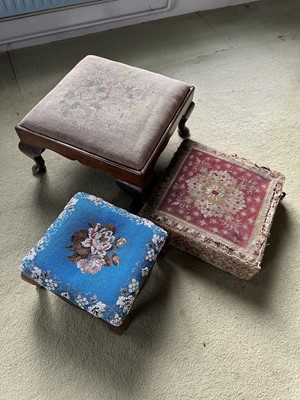 Lot 1478 - Three antique footstools