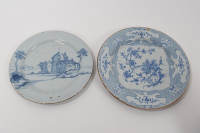 Lot 44 - Two 18th century blue and white Delft dishes