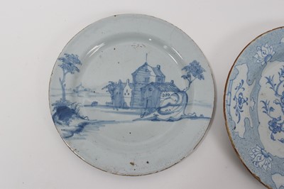 Lot 44 - Two 18th century blue and white Delft dishes