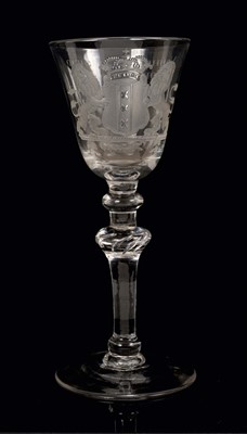 Lot 53 - 18th century Dutch engraved glass with armorial