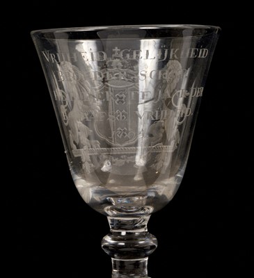 Lot 53 - 18th century Dutch engraved glass with armorial