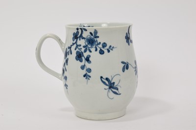 Lot 37 - 18th century Worcester blue and white bell-shaped mug