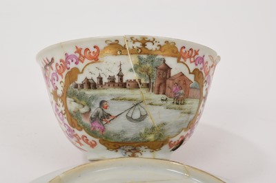 Lot 8 - Chinese Meissen-style tea bowl and saucer