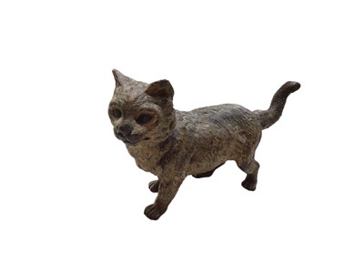 Lot 319 - Cold painted bronze cat