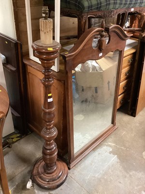 Lot 1277 - Standard lamp and a Georgian style wall mirror