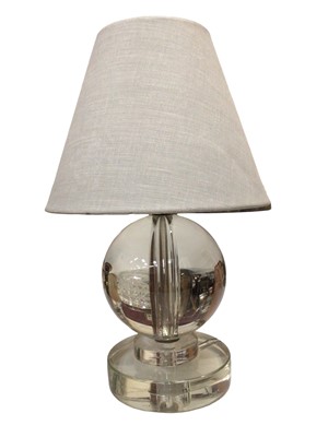 Lot 333 - Glass spherical table lamp with shade