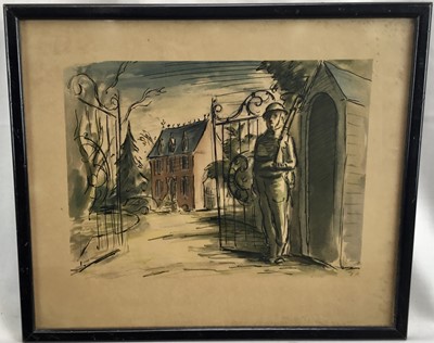 Lot 94 - Edward Ardizzone print - Brigade HQ, circa 1940, 19cm x 26cm, in glazed frame