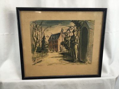 Lot 94 - Edward Ardizzone print - Brigade HQ, circa 1940, 19cm x 26cm, in glazed frame