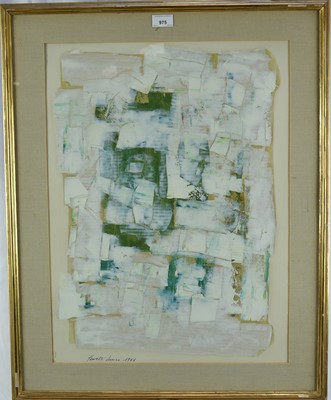 Lot 975 - Enrico Cervelli (1927-1961) mixed media on paper - Abstract, untitled, signed and dated 1961, 60cm x 45cm, in glazed gilt frame