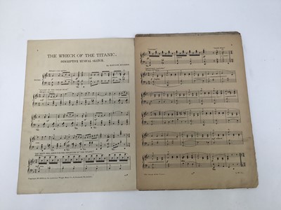 Lot 187 - Wreck of the Titanic, music score by Haydon Augarde, The Lawrence Wright Music Co, 1912, 36cm x 26cm