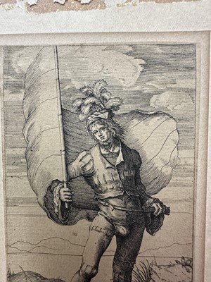 Lot 177 - Lucas van Leyden, three engravings - Susan and the Elders, 20cm x 14cm and two others, unframed