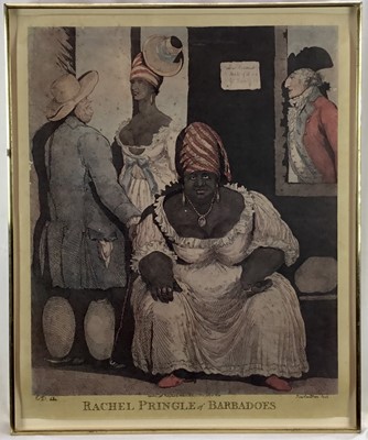 Lot 163 - After Thomas Rowlandson (1756-1827) print of Rachel Pringle of Barbadoes (sic), 52.5cm x 44cm, in glazed frame