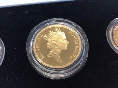 Lot 414 - G.B. - Elizabeth II three coin gold proof set 1988 to include £2,  Sovereign & Half Sovereign (N.B. Cased with Certificate of Authenticity) (1 coin set)