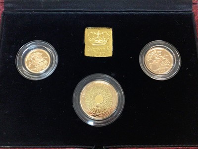 Lot 415 - G.B. - Elizabeth II three coin gold proof set 1997 to include £2, Sovereign & Half Sovereign (N.B. Cased with Certificate of Authenticity) (1 coin set)