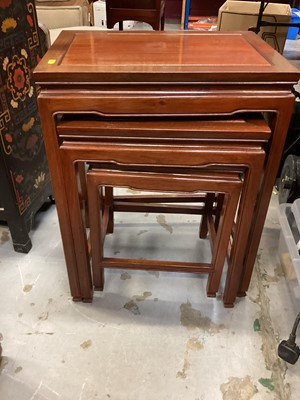 Lot 1230 - Chinese hardwood nest of four occasional tables