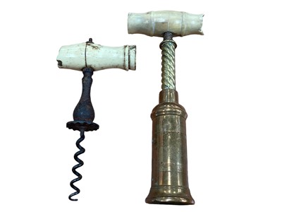 Lot 2485 - Two old corkscrews, one Thomason style