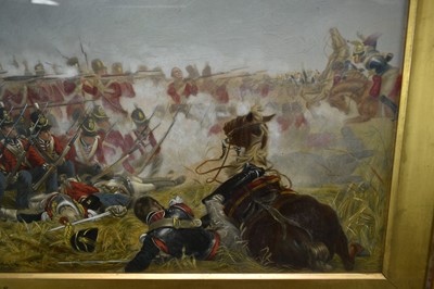 Lot 1068 - After Elizabeth Thompson (1846-1933), later Lady Butler, a fine Victorian hand painted goauche and oil over engraving