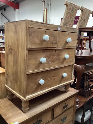 Lot 1246 - Victorian pine chest of two short and two long drawers with ceramic handles, 75.5cm wide, 41.5cm deep, 84.5cm high