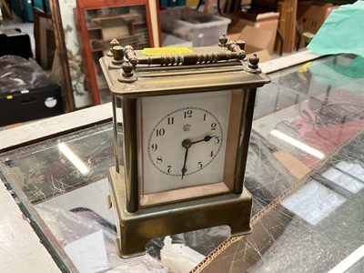 Lot 524 - 19th century brass striking carriage clock