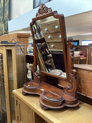 Lot 1252 - Victorian mahogany dressing mirror