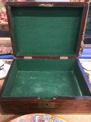 Lot 62 - 19th century brass-bound rosewood box with flush handles and engraved name plate - G.W. Adams
